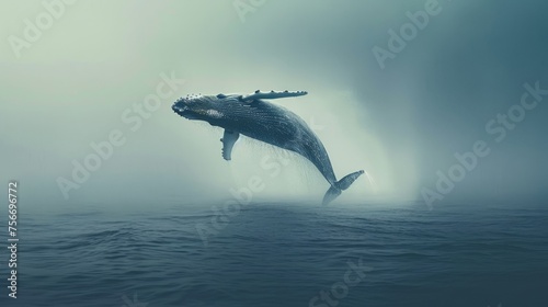 Graceful Humpback Leaping in Blue Waters
