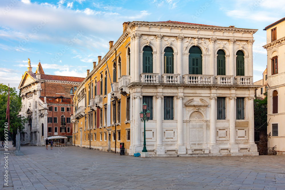 Palazzo Loredan at Campo Santo Stefano square, Venice, Italy