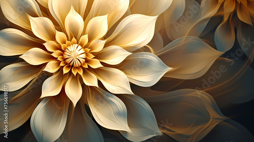 Golden flowers background illustration elegant and beautiful © ma