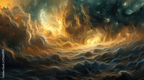 Ethereal Midnight Tempest: Fantasy Cloudscape