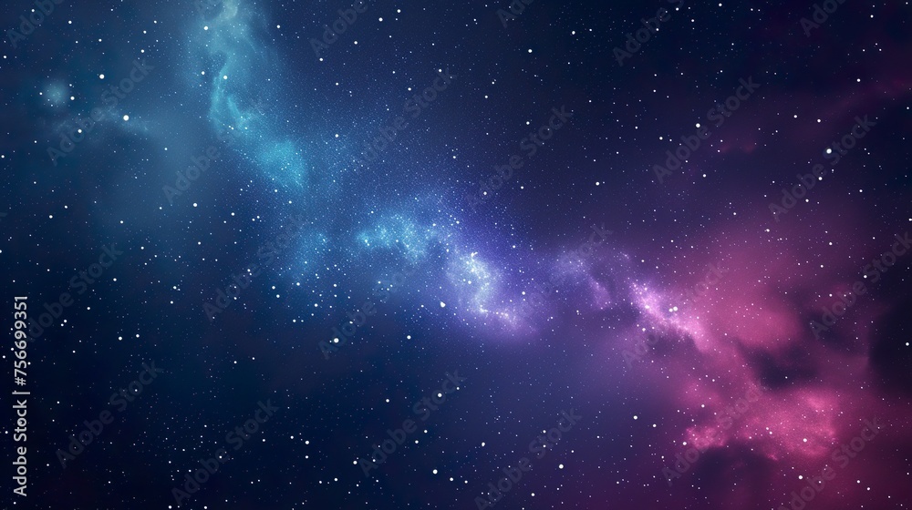 Night purple sky with stars and galaxy in outer space, universe background