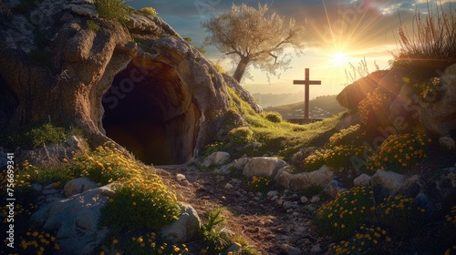 Easter Miracle: Jesus Rises from the Tomb © Andrii 