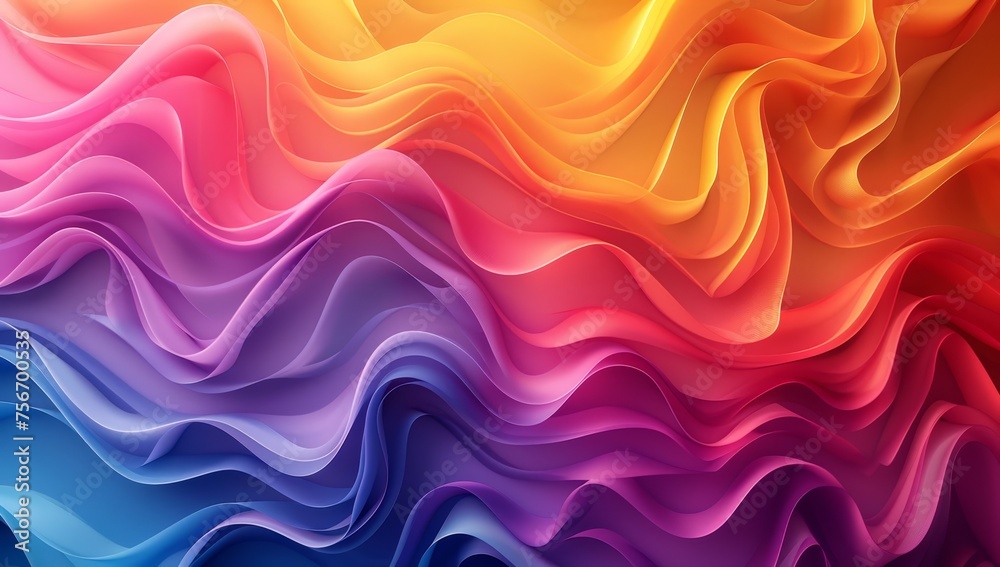 Colorful background with colorful curves and rainbow color gradients, smooth gradient and gradient background, colorful curves and rainbow colors.