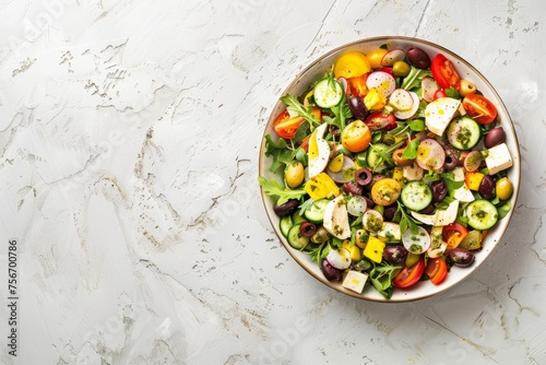 Colorful Niçoise Salad, Light Background, Mediterranean Flavors