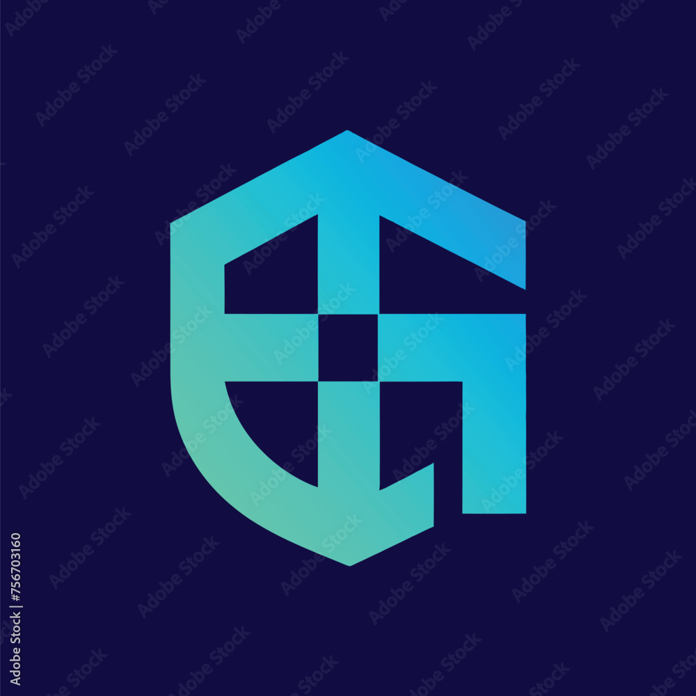 Initial letter G, G4 or 4G logo template with geometric rounded square illustration in flat design monogram symbol Initial letter G, G4 or 4G logo template with geometric rounded square illustration in flat design monogram symbol
