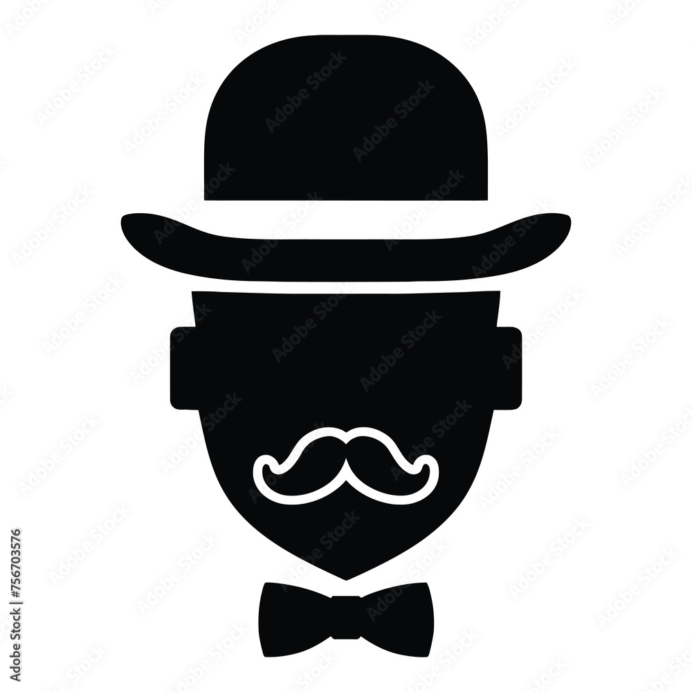 A gentleman icon isolated on a white background. Vector art.