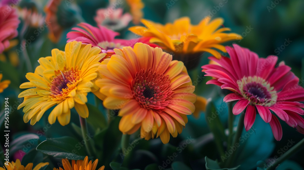 Red and yellow flower. AI generated art illustration. Red and yellow flower. AI generated art illustration.