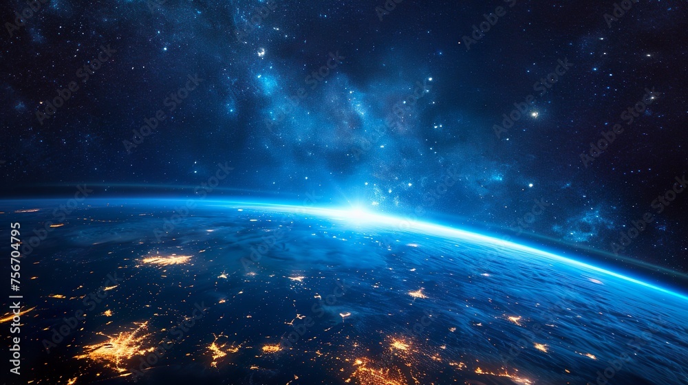 starry space life blue planet earth background starry space life blue planet earth background