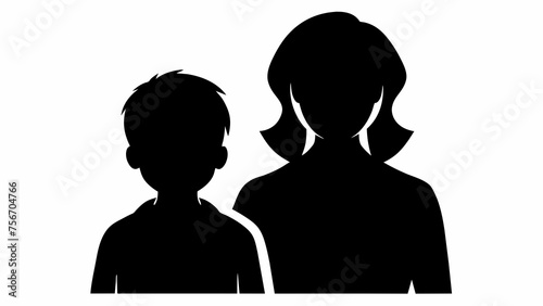 mam and son silhouette vector svg file photo