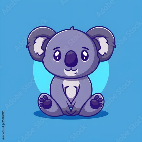 Koala funny vector illustration mascot logo design. Cute koala Flat Cartoon logo design Style.