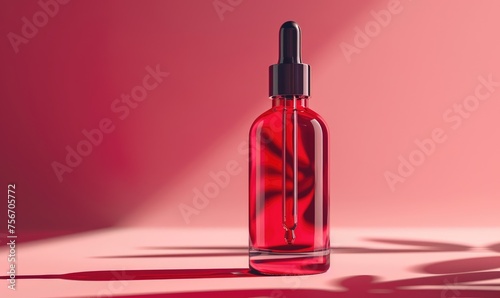 A cosmetic dropper bottle