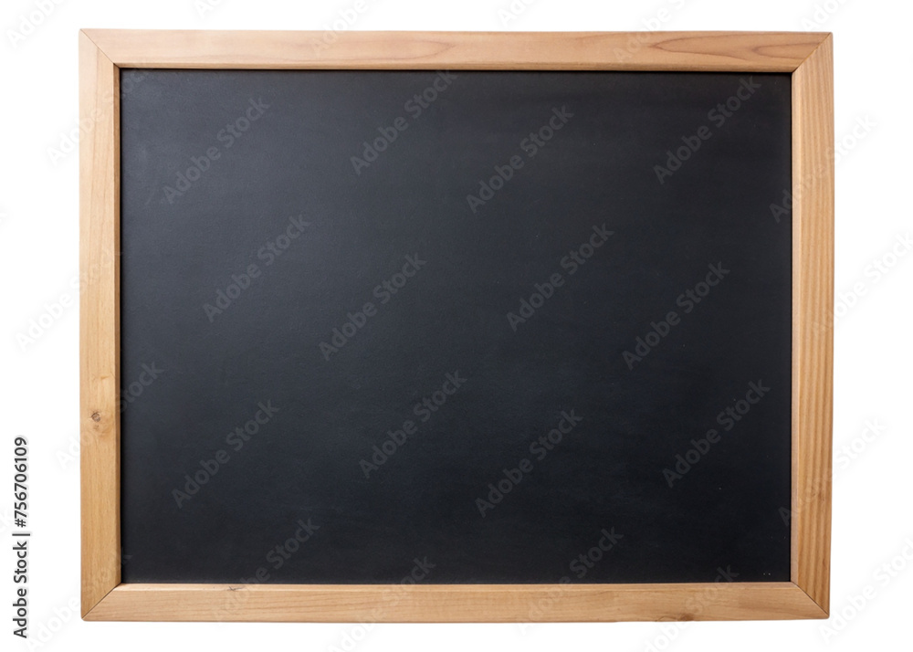 Blackboard with wooden frame isolated on transparent background. Top view. Blackboard with wooden frame isolated on transparent background. Top view.