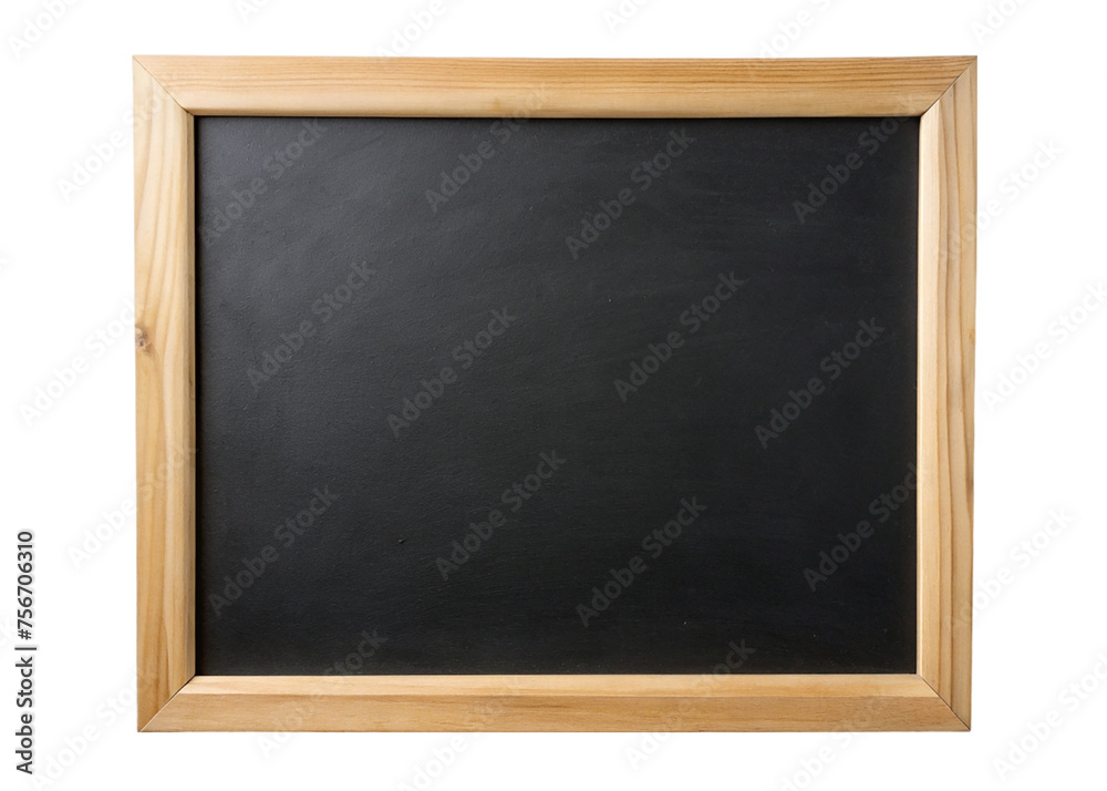 Blackboard with wooden frame isolated on transparent background. Top view. Blackboard with wooden frame isolated on transparent background. Top view.