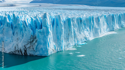 Perito Moreno Glacier At El Calafate In Patagonia Argentina. Nature Landscape. Glacier Background. Patagonia Argentina. Ice Berg Scenery. Perito Moreno Glacier At El Calafate  Generative Ai