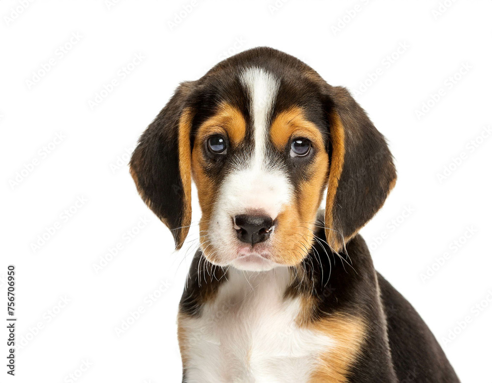 American foxhound welpe isoliert auf weißen Hintergrund, Freisteller