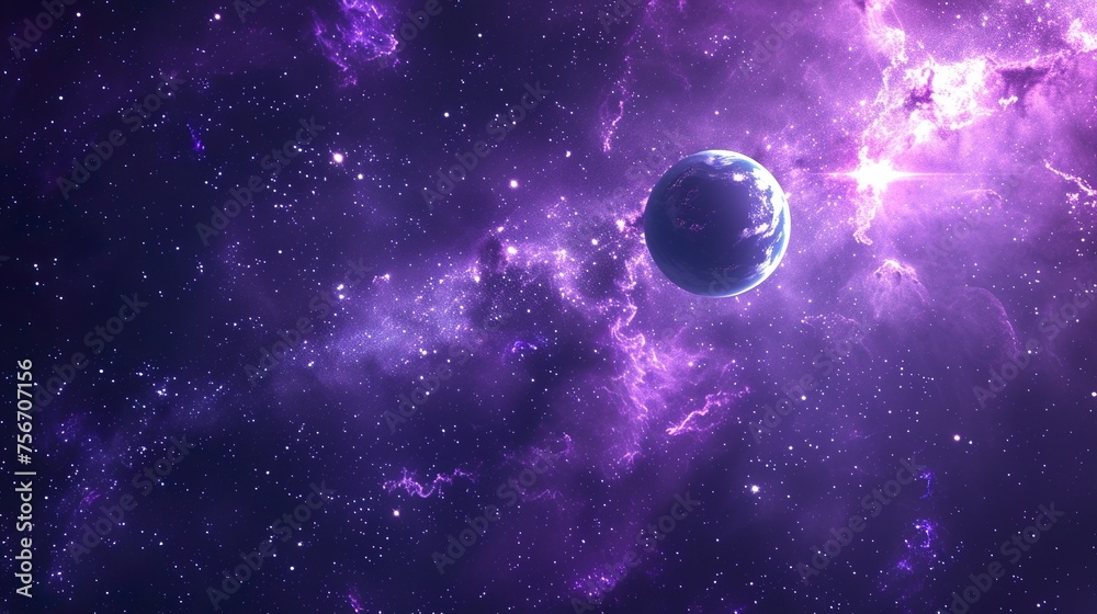 purple space sky galaxy and stars Beautiful Universe. Space background with galaxy in black.