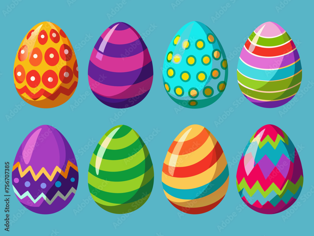 Spring palette: colored Easter eggs