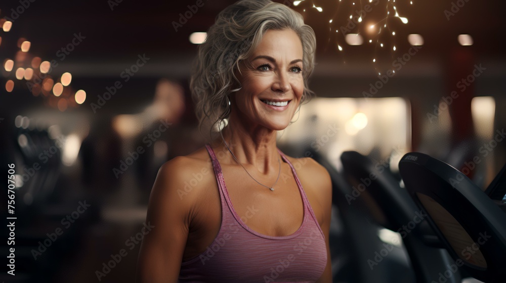 AI-Generated Image of Mature Woman at Gym 8K

