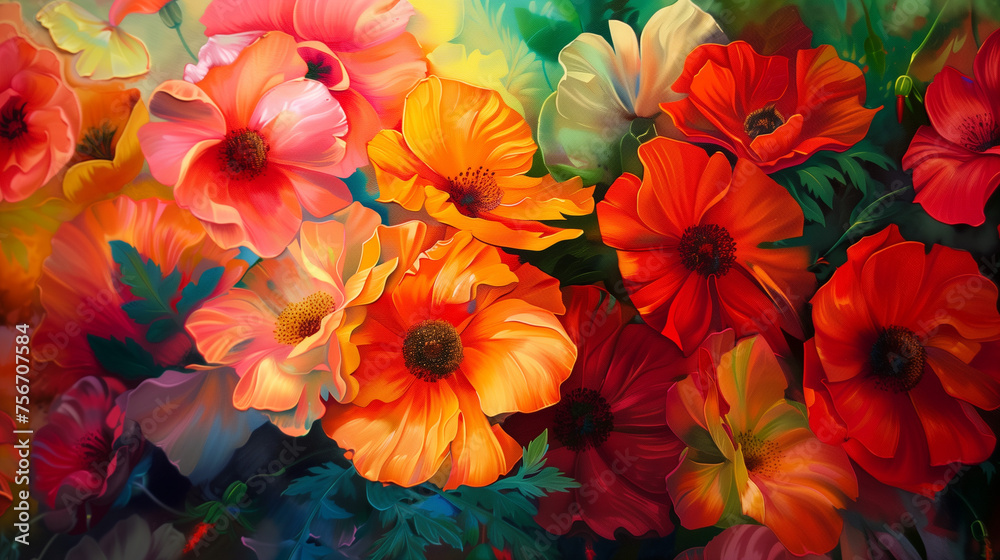 Red and yellow flower. AI generated art illustration. Red and yellow flower. AI generated art illustration.