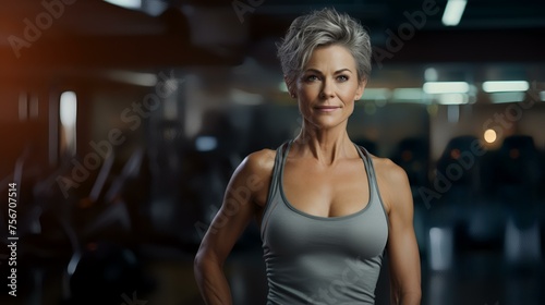 AI-Generated Image of Mature Woman at Gym 8K