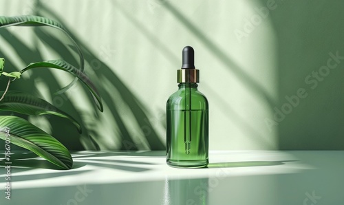 A cosmetic dropper bottle