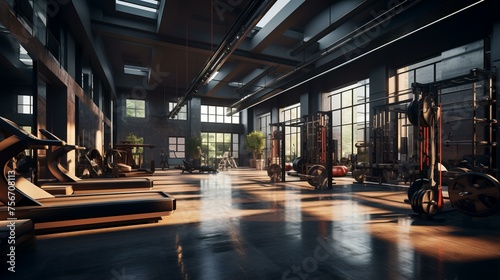 Contemporary Spotless Fitness Gym Center Interior