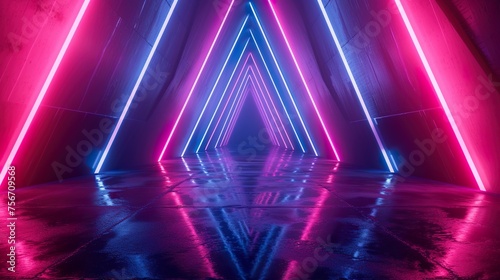 hyper harp tunnel futuristic neon futuristic background