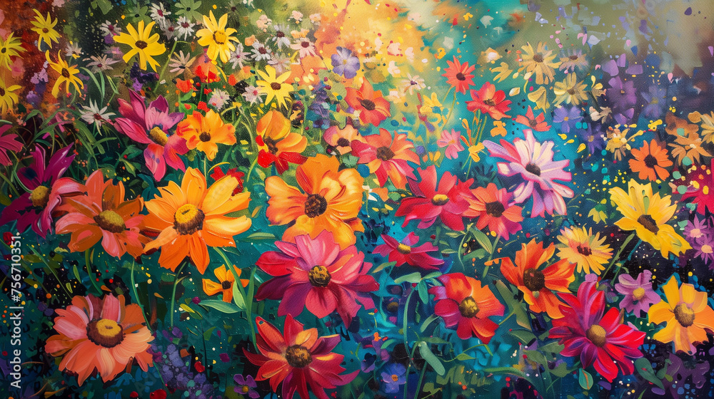 Red and yellow flower. AI generated art illustration. Red and yellow flower. AI generated art illustration.