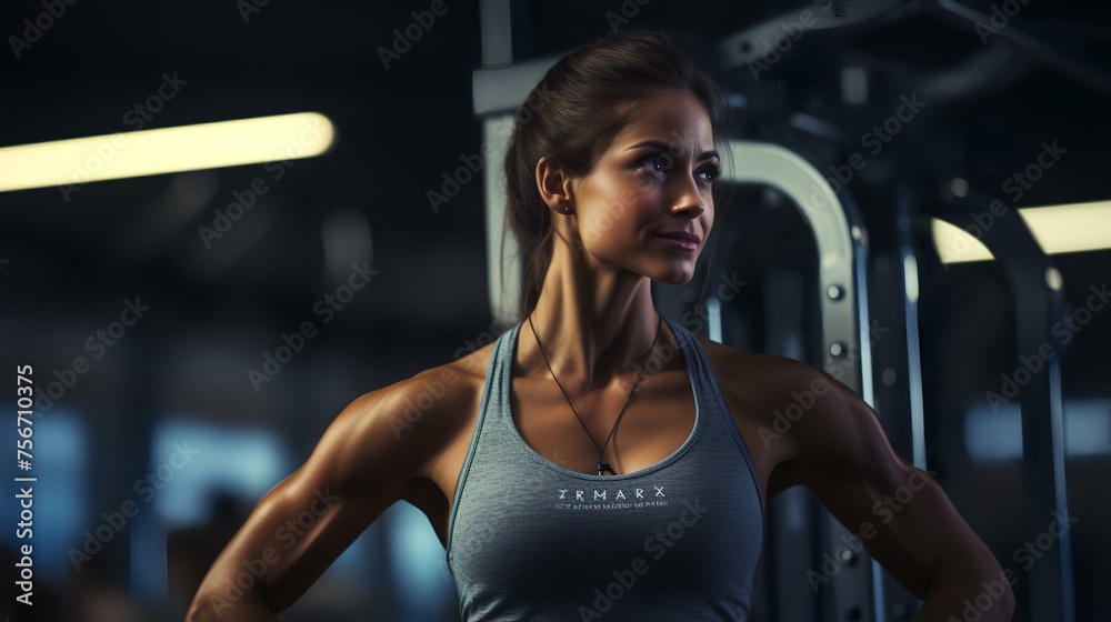 Modern Fitness: Person Working Out in a Gym with State-of-the-Art Equipment Modern Fitness: Person Working Out in a Gym with State-of-the-Art Equipment