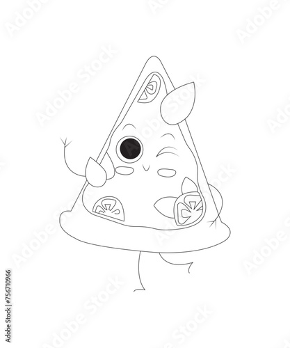 Food and snacks coloring page for kids