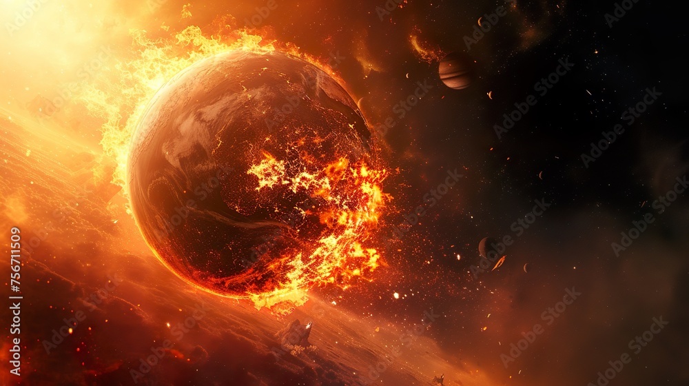 apocalyptic cosmic planet decay background apocalyptic cosmic planet decay background