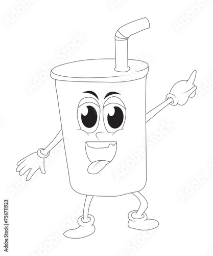 Food and snacks coloring page for kids