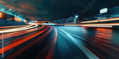 Empty race track, long exposure shot