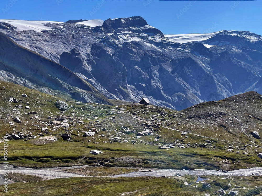 Alpine Oasis: Glacier Lake Majesty in Vanoise National Park, Hautes Alps, France