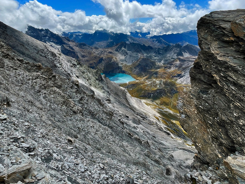 Scenic Alpine Trails: Lake Exploration in Val d'Isere, aiguille de la grande sassière, France