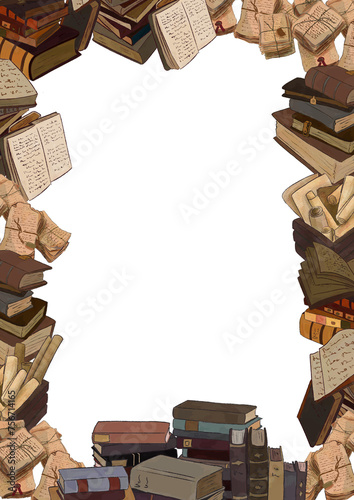 Tableau sur toile Book frame without PNG background for printing design of bookstore and publishin