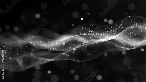 Abstract Waves, Bokeh, Dots Technology Duotone