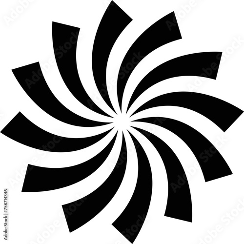 Sunburst element radial stripes or sunburst backgrounds icons of rays design. Retro stars black vector isolated on transparent. Editable stock flat geometric sunburst symbol.