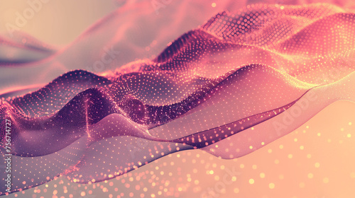 Abstract Waves, Bokeh, Dots colorful technology