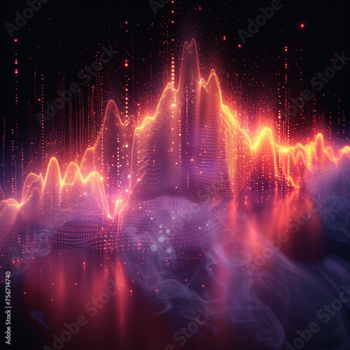 Abstract Waves, Bokeh, Dots, Soundwave, Colorful Background Technology