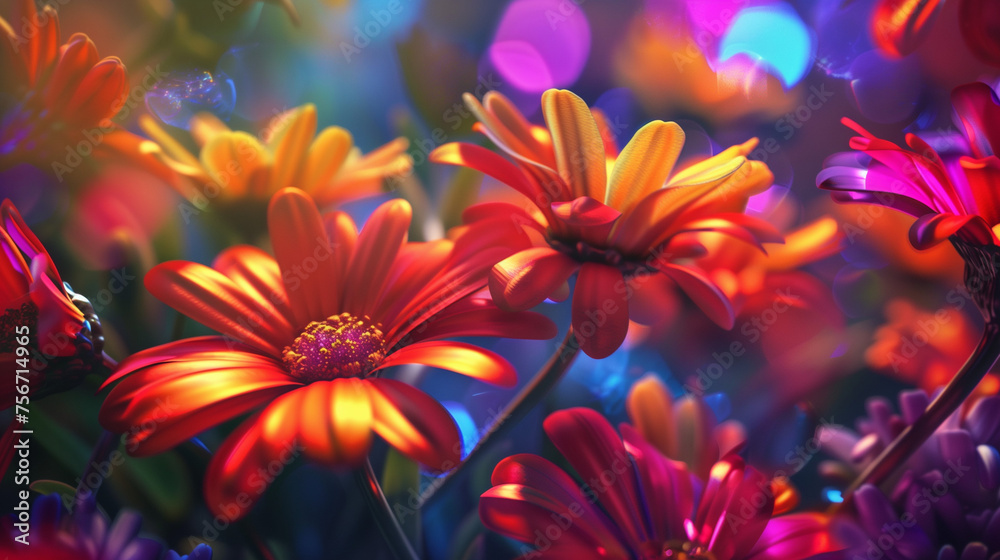 Red and yellow flower. AI generated art illustration. Red and yellow flower. AI generated art illustration.