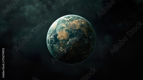 Earth globe in space with parcial night lights latin america usa starfield background illustration large 3d