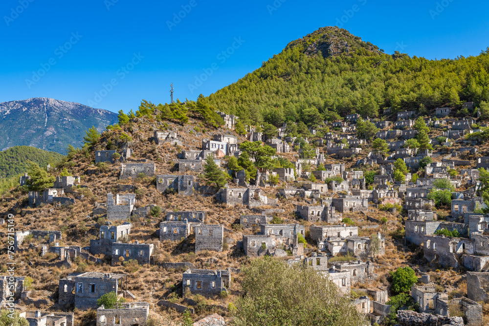 Abandoned village of Kayakoy, ghost town near Fethiye, Turkey.