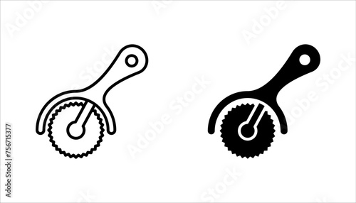 pizza slicer icon set, kitchen utensil icon vector logo template, vector illustration on white background