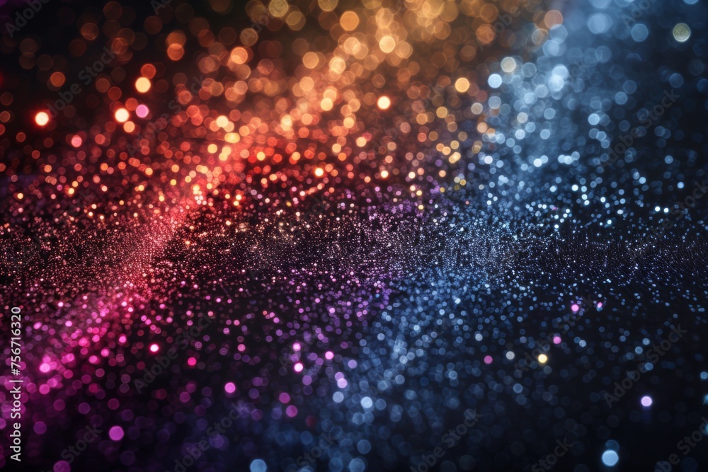 black background with rainbow of glitter for queer pride 
