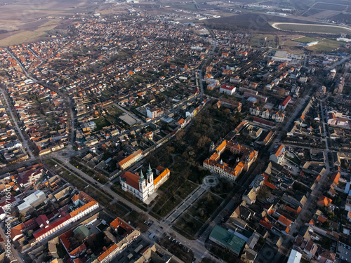 Drone view of Sombor town, square and architecture, Vojvodina region of Serbia, Europe. © lightscience