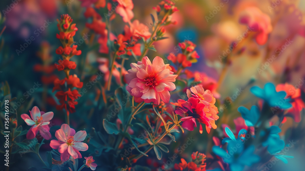 Red and yellow flower. AI generated art illustration. Red and yellow flower. AI generated art illustration.