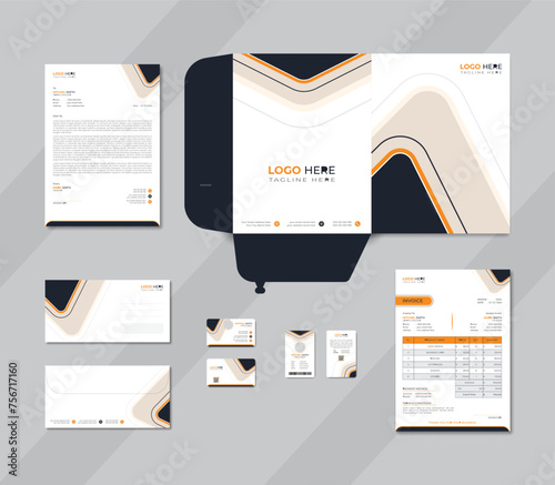 Modern business stationery design template