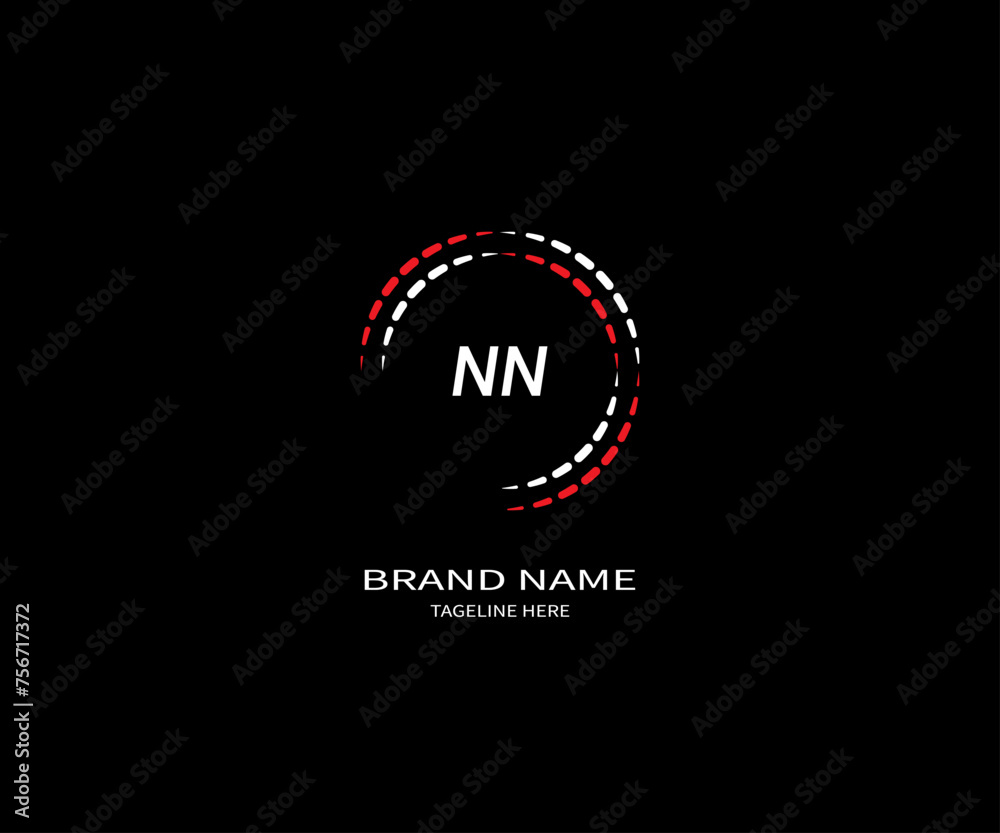 NN LETTER LOGO Design ONE BLACK BACKGROUND NN LETTER LOGO Design ONE BLACK BACKGROUND