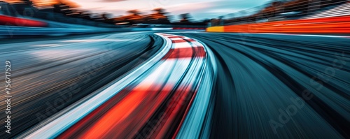 Empty race track, long exposure shot